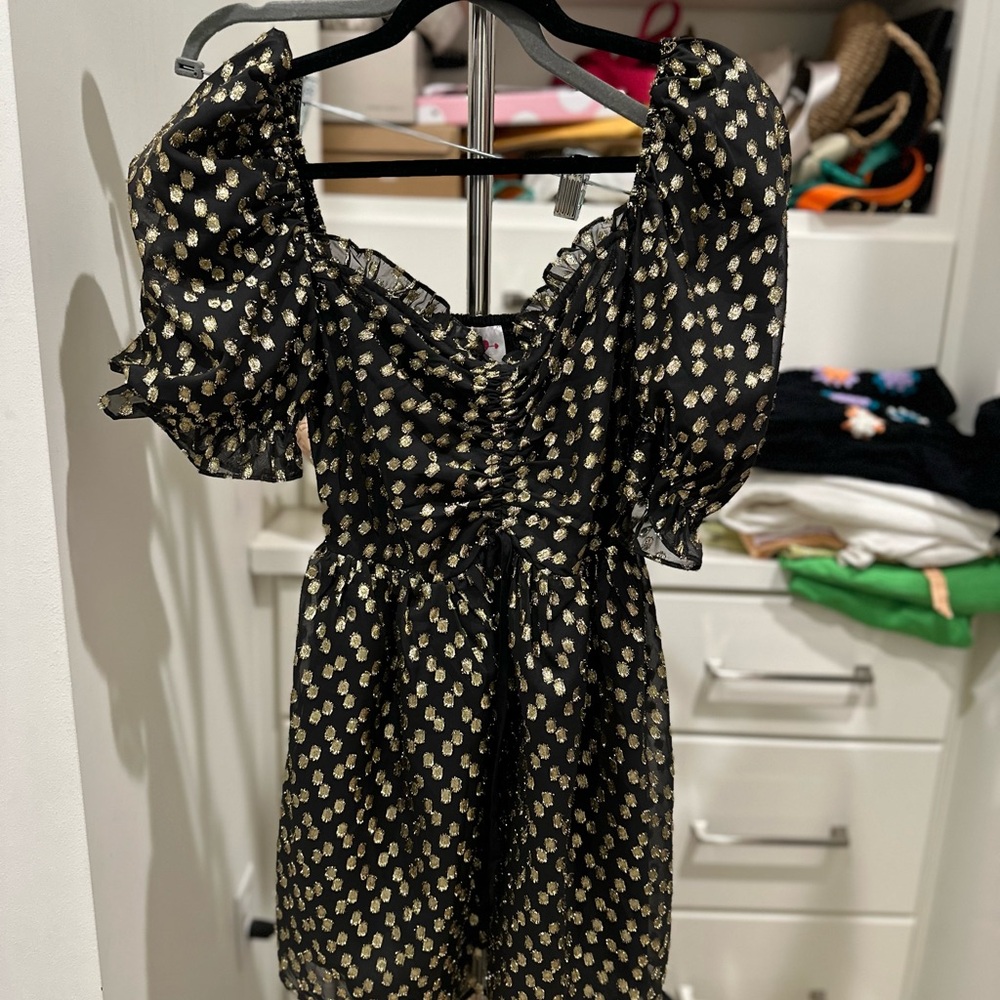 Buddy Love Black and Gold Mini Dress